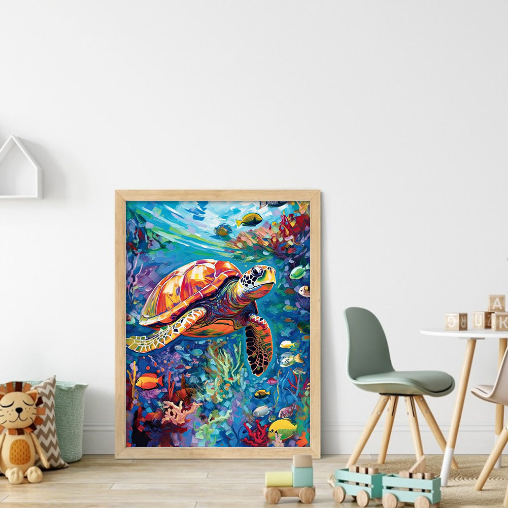 Sea Turtle - Full 11CT Stamped Cross Stitch 40x55CM - Yishu