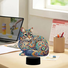 Load image into Gallery viewer, Animal Diamond Painting Night Light 5D DIY Diamond Painting Lamp (Cat)
