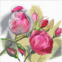 Load image into Gallery viewer, Spring Brand - Rose And Bird - 45*45CM 11CT 4 Stamped Cross Stitch Egyptian cotton