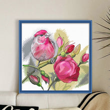 Load image into Gallery viewer, Spring Brand - Rose And Bird - 45*45CM 11CT 4 Stamped Cross Stitch Egyptian cotton
