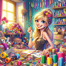 Load image into Gallery viewer, Creative Girl 40*40CM(Canvas) Full Round Drill Diamond Painting
