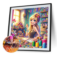 Load image into Gallery viewer, Creative Girl 40*40CM(Canvas) Full Round Drill Diamond Painting