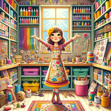 Load image into Gallery viewer, Happy Girl 40*40CM(Canvas) Full Round Drill Diamond Painting