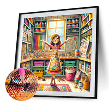 Load image into Gallery viewer, Happy Girl 40*40CM(Canvas) Full Round Drill Diamond Painting