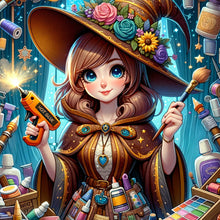 Load image into Gallery viewer, Art Girl 40*40CM(Canvas) Full Round Drill Diamond Painting