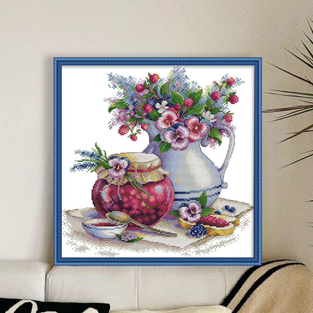 Summer Mood - Partial 14CT Counted Cross Stitch 36x37CM - Joy Sunday Backstitch