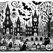 Load image into Gallery viewer, Spooky Black And White Street Scene 40*40CM(Canvas) Full Round Drill Diamond Painting