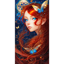 Load image into Gallery viewer, Yishu - Butterfly Girl - 40*75CM 11CT 3 Stamped Cross Stitch