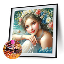 Load image into Gallery viewer, Flower Girl 50*50CM(Canvas) Full Round Drill Diamond Painting