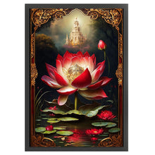 Load image into Gallery viewer, Huancan - Red Lotus - 40*60CM 11CT 3 Stamped Cross Stitch