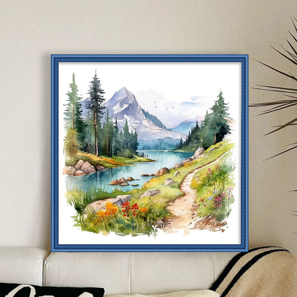Outdoor Scenery - Full 11CT Stamped Cross Stitch 45x45CM - Yishu