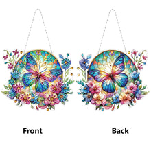 Load image into Gallery viewer, Flower Butterfly Theme 2D Flat DIY Diamond Art Pendant Wall Door Decoration