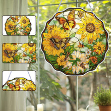 Load image into Gallery viewer, Butterfly Sunflower 2D Flat DIY Diamond Art Suncatcher Diamond Art Pendant Decor
