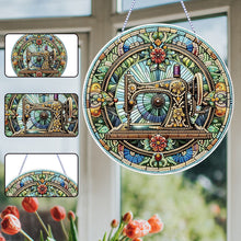 Load image into Gallery viewer, Sewing Machine 2D Flat DIY Diamond Art Sun Catcher Hanging Diamond Art Pendant