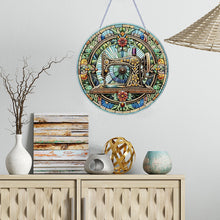 Load image into Gallery viewer, Sewing Machine 2D Flat DIY Diamond Art Sun Catcher Hanging Diamond Art Pendant