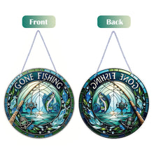 Load image into Gallery viewer, Hooked Fish 2D Flat DIY Diamond Art Sun Catcher Hanging Diamond Art Pendant