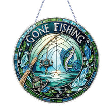 Load image into Gallery viewer, Hooked Fish 2D Flat DIY Diamond Art Sun Catcher Hanging Diamond Art Pendant
