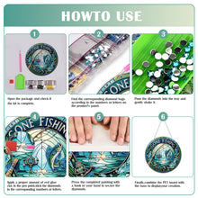 Load image into Gallery viewer, Hooked Fish 2D Flat DIY Diamond Art Sun Catcher Hanging Diamond Art Pendant