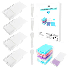 Load image into Gallery viewer, 4Pcs Diamond Painting Tray with Lid 5D DIY Drills Plate with Sppon & Brush