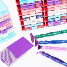 Load image into Gallery viewer, 4Pcs Diamond Painting Tray with Lid 5D DIY Drills Plate with Sppon & Brush