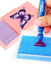 Load image into Gallery viewer, 4Pcs Butterfly Diamond Painting Tray 5D DIY Drills Plate with Sppon & Brush