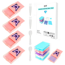 Load image into Gallery viewer, 4Pcs Butterfly Diamond Painting Tray 5D DIY Drills Plate with Sppon & Brush