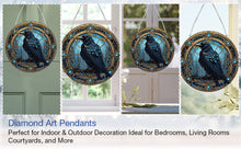 Load image into Gallery viewer, 2D Flat DIY Stained Glass Crow Suncatcher Diamond Painting Art Pendant