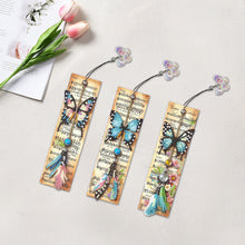 Load image into Gallery viewer, 3Pcs Butterfly Sheet Music Special Shape 5D DIY Diamond Painting Bookmark