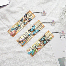 Load image into Gallery viewer, 3Pcs Butterfly Sheet Music Special Shape 5D DIY Diamond Painting Bookmark
