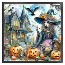 Load image into Gallery viewer, Huancan - Halloween Witch - 50*50CM 11CT 3 Stamped Cross Stitch