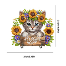 Load image into Gallery viewer, Cat Theme Wood DIY Diamond Painting Hooks Home Decor Craft Kit for Wall Decor