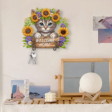 Load image into Gallery viewer, Cat Theme Wood DIY Diamond Painting Hooks Home Decor Craft Kit for Wall Decor