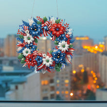 Load image into Gallery viewer, Acrylic Special Shape Independence Day 5DDIY Diamond Painting Wreath Kit