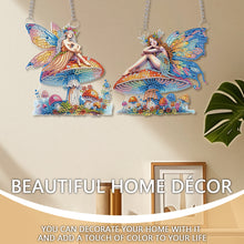 Load image into Gallery viewer, 2Pcs 2D/Flat DIY Mushroom Elf Diamond Art Pendant DIY Home Decor Hanging Charm
