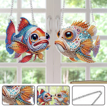 Load image into Gallery viewer, 2Pcs 2D/Flat DIY Funny Fish Diamond Art Pendant DIY Home Decor Hanging Charm