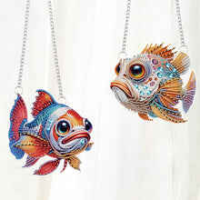 Load image into Gallery viewer, 2Pcs 2D/Flat DIY Funny Fish Diamond Art Pendant DIY Home Decor Hanging Charm
