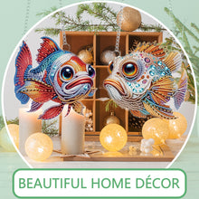 Load image into Gallery viewer, 2Pcs 2D/Flat DIY Funny Fish Diamond Art Pendant DIY Home Decor Hanging Charm