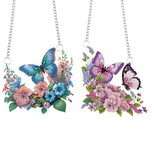Load image into Gallery viewer, 2Pcs 2D/Flat DIY Butterfly Diamond Art Pendant DIY Home Decor Hanging Charm