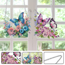 Load image into Gallery viewer, 2Pcs 2D/Flat DIY Butterfly Diamond Art Pendant DIY Home Decor Hanging Charm
