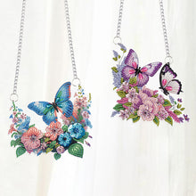 Load image into Gallery viewer, 2Pcs 2D/Flat DIY Butterfly Diamond Art Pendant DIY Home Decor Hanging Charm