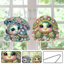 Load image into Gallery viewer, 2Pcs 2D/Flat DIY Cute Turtle Diamond Art Pendant DIY Home Decor Hanging Charm