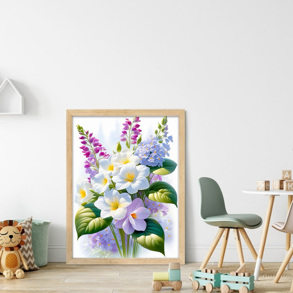 Fresh Flowers - Full 11CT Stamped Cross Stitch 30x40CM - Yishu