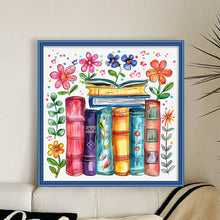 Load image into Gallery viewer, Huancan - Books And Flowers - 50*50CM 11CT 3 Stamped Cross Stitch