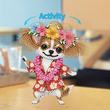 Load image into Gallery viewer, 2D Flat Vacation Dog DIY Diamond Painting Kit Acrylic Shaking Head Ornament