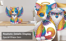 Load image into Gallery viewer, 2D Flat Angel Wings Cat DIY Diamond Painting Kit Acrylic Shaking Head Ornament