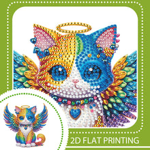 Load image into Gallery viewer, 2D Flat Angel Wings Cat DIY Diamond Painting Kit Acrylic Shaking Head Ornament