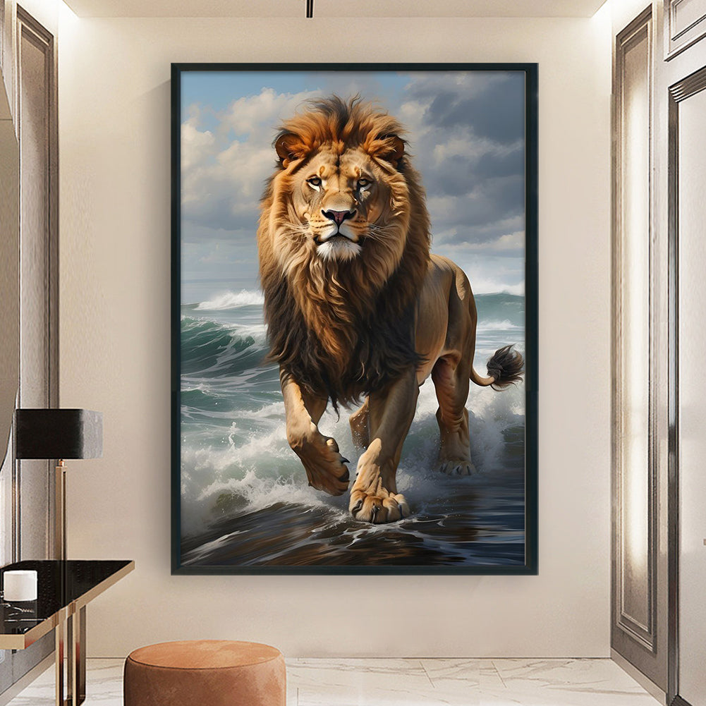 Lion - Full 11CT Stamped Cross Stitch 40x60CM - Huacan