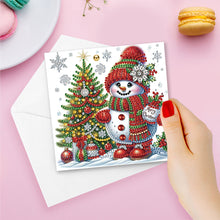 Load image into Gallery viewer, Christmas 12PCS DIY Snowman Diamond Art Greeting Cards Congratulations Cards & Gifts