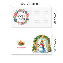 Load image into Gallery viewer, Christmas 12PCS DIY Snowman Diamond Art Greeting Cards Congratulations Cards & Gifts