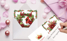 Load image into Gallery viewer, Christmas 6PCS DIY Red Flower Diamond Art Greeting Cards Congratulations Cards & Gifts